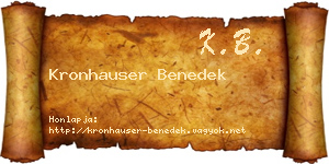 Kronhauser Benedek névjegykártya